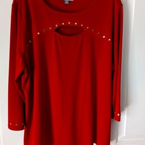 JM Collection Red Blouse